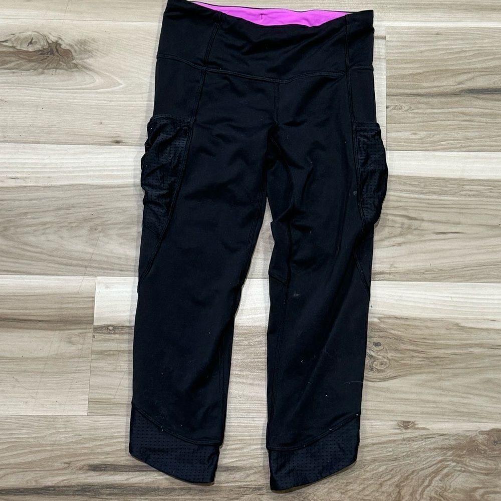 Lululemon Ivivva Black Cropped Leggings Girls 10